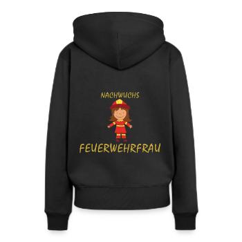 Nachwuchs Feuerwehrfrau - Frauen Premium Bio Hoodie - Schwarz - Hinten - Julia (174cm)