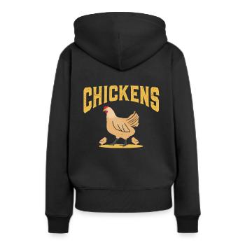 Poulets poulets poules élevage de poules poules poules - Sweat à capuche Premium bio Femme - noir - Dos - Julia (174cm)