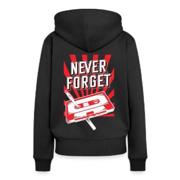 Never Forget Audio Cassette 70s 80s 90s poison - Frauen Premium Bio Hoodie - Schwarz - Hinten - Julia (174cm)