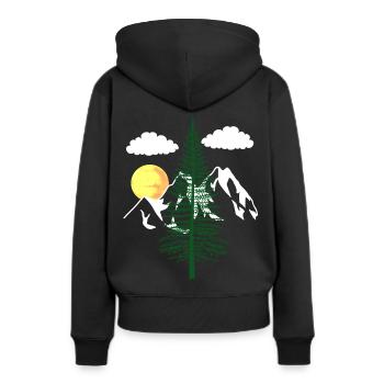 nature nature nature montagne arbres amoureux de la nature écologie - Sweat à capuche Premium bio Femme - noir - Dos - Julia (174cm)