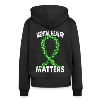 Mental Health Matters Santé mentale Psyché - Sweat à capuche Premium bio Femme - noir - Dos - Julia (174cm)