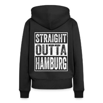 Straight Outta Hamburg Hafen Hansestadt cadeau - Sweat à capuche Premium bio Femme - noir - Dos - Julia (174cm)