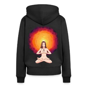 Chaman Hypnose Vision Hallucination Illumination - Sweat à capuche Premium bio Femme - noir - Dos - Julia (174cm)