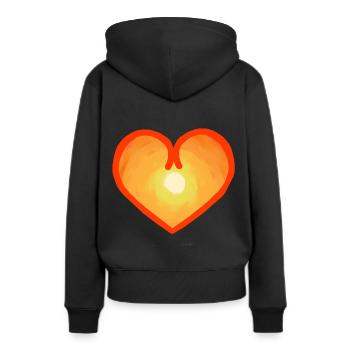 Coeur chaleureux Soleil soleil soleil soleil - Sweat à capuche Premium bio Femme - noir - Dos - Julia (174cm)