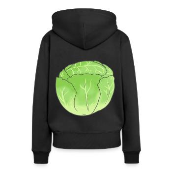 Eisbergsalat Kohl Gemüse Bio Vegetarisch Garten - Frauen Premium Bio Hoodie - Schwarz - Hinten - Julia (174cm)
