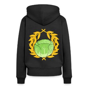 Chou blanc Choux chou-chou à feuilles Légumes légumes Végétal - Sweat à capuche Premium bio Femme - noir - Dos - Julia (174cm)