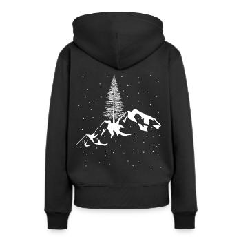 Berg Gebirge Schnee Schneefall Winter Xmas Gipfel - Frauen Premium Bio Hoodie - Schwarz - Hinten - Julia (174cm)