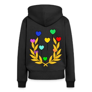 Lorbeerkranz Luftballons Sieg Sieger Gewinner - Frauen Premium Bio Hoodie - Schwarz - Hinten - Julia (174cm)