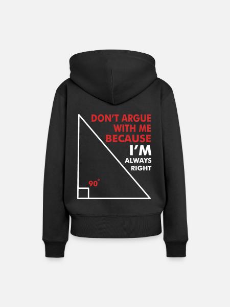 Mathelehrer Spruch - Mathematik Witz vom Lehrer - Dame Premium hoodie, økologisk bomuld - sort