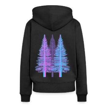 arbres arbre fantaisie épicéa forêt de conifères sapin - Sweat à capuche Premium bio Femme - noir - Dos - Julia (174cm)
