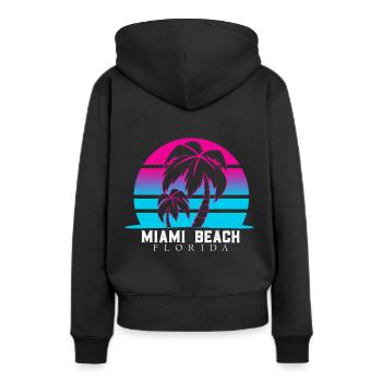 Miami Beach Floride - Vacances en Amérique du Nord - Sweat à capuche Premium bio Femme - noir - Dos - Julia (174cm)