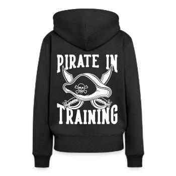 Pirate tête de mort corsaire Capitaine Fun Cadeau - Sweat à capuche Premium bio Femme - noir - Dos - Julia (174cm)