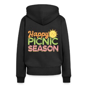 Picknick Sommersaison - picknicken Sonnenschein - Frauen Premium Bio Hoodie - Schwarz - Hinten - Julia (174cm)