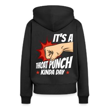 Es ist ein Kehle-Punch-Kinda-Tag - Frauen Premium Bio Hoodie - Schwarz - Hinten - Julia (174cm)