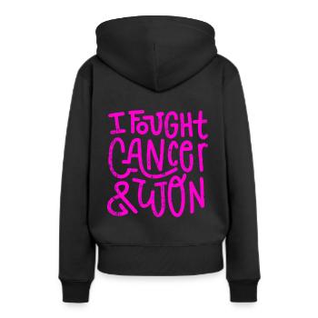 I FOUGHT CANCER & WON - Women’s Premium Organic Hoodie - black - Back - Julia (174cm)