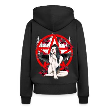Pentagramme Vampire Ghost Horror Pentagramme - Sweat à capuche Premium bio Femme - noir - Dos - Julia (174cm)