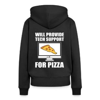Will Provide Tech Support For Pizza Tech Support - Women’s Premium Organic Hoodie - black - Back - Julia (174cm)