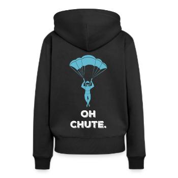 Parachute parachute parapente - Sweat à capuche Premium bio Femme - noir - Dos - Julia (174cm)