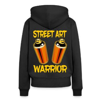 Street Art Warrior Graffiti Tag Pulvérisateur laque - Sweat à capuche Premium bio Femme - noir - Dos - Julia (174cm)