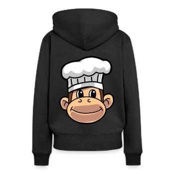 Koch Köche Affe Hobbykoch Kochkunst Küche - Frauen Premium Bio Hoodie - Schwarz - Hinten - Julia (174cm)