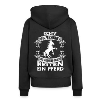 Echte Prinzessinnen tragen kein Kleid - Frauen Premium Bio Hoodie - Schwarz - Hinten - Julia (174cm)