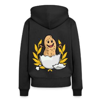 Hourra Cacahuète Naissance Naissance Parents - Sweat à capuche Premium bio Femme - noir - Dos - Julia (174cm)