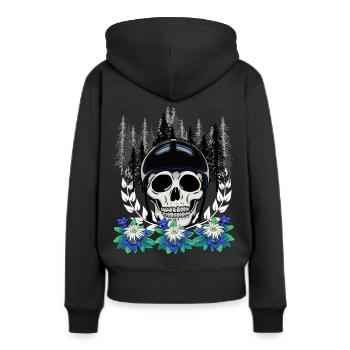 Alpinisme Forêt Sauvage Sports Extrêmes Gentiane Nature - Sweat à capuche Premium bio Femme - noir - Dos - Julia (174cm)