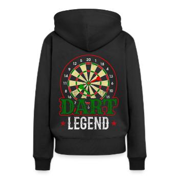 Dart Legend Joueur de fléchettes Bullseye - Sweat à capuche Premium bio Femme - noir - Dos - Julia (174cm)
