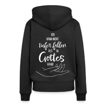 Gott Jesus Christ Glaube Bibel Kirche Geschenkidee - Frauen Premium Bio Hoodie - Schwarz - Hinten - Julia (174cm)