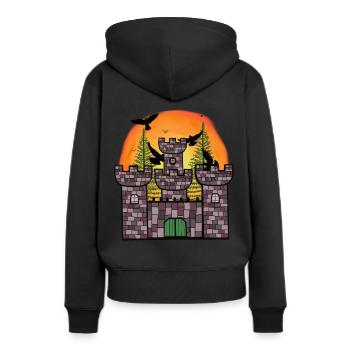 Mittelalter Ritter Festung Schloss Märchen Kinder - Frauen Premium Bio Hoodie - Schwarz - Hinten - Julia (174cm)