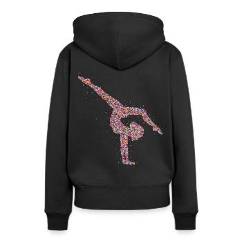 Turnen Gymnastik Turnerin - Frauen Premium Bio Hoodie - Schwarz - Hinten - Julia (174cm)