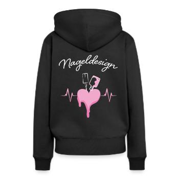 Nail Designer Heartbeat Nail Salon - Sweat à capuche Premium bio Femme - noir - Dos - Julia (174cm)