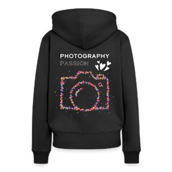 Fotografie Fotografieren Spiegelreflex - Frauen Premium Bio Hoodie - Schwarz - Hinten - Julia (174cm)