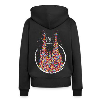 Carnaval de Cologne Carnaval de Cologne Confettis - Sweat à capuche Premium bio Femme - noir - Dos - Julia (174cm)