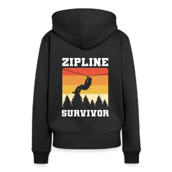 Tyrolienne Survivor Zip Lining Ziplining - Sweat à capuche Premium bio Femme - noir - Dos - Julia (174cm)