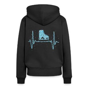 Ice Skating Heartbeat Ice Skating - Women’s Premium Organic Hoodie - black - Back - Julia (174cm)