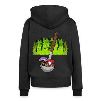 Forest Cuisine Champignons Soupe Louche Soupe Gourmet Toxique - Sweat à capuche Premium bio Femme - noir - Dos - Julia (174cm)