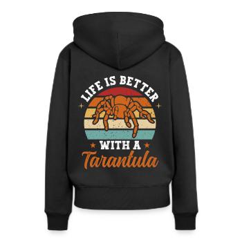 Life Is Better With A Tarantula Arachnid Spider - Frauen Premium Bio Hoodie - Schwarz - Hinten - Julia (174cm)