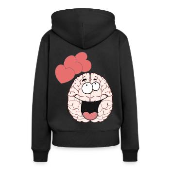 Cerveau Cerveau Sentiments Amour Partenariat Valentin - Sweat à capuche Premium bio Femme - noir - Dos - Julia (174cm)