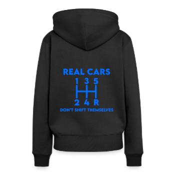 Gangschaltung Automobil - Sportwagen kein Automati - Frauen Premium Bio Hoodie - Schwarz - Hinten - Julia (174cm)