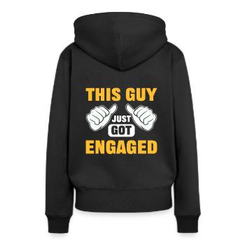 This Guy Just Got Engaged Engagements - Frauen Premium Bio Hoodie - Schwarz - Hinten - Julia (174cm)