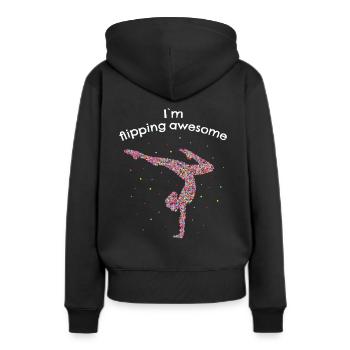 Flipping Awesome Gymnastique Au Sol Gymnastique - Sweat à capuche Premium bio Femme - noir - Dos - Julia (174cm)