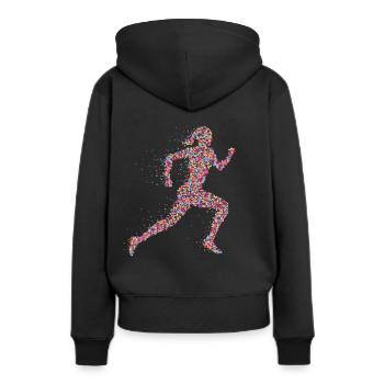 Jogger Runner Sport Fitness Jogging - Women’s Premium Organic Hoodie - black - Back - Julia (174cm)
