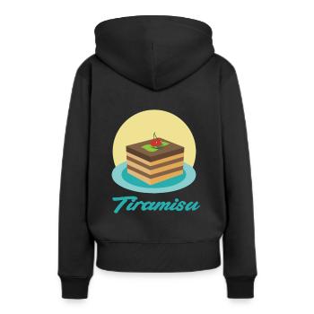 Tiramisu Dessert - Sweat à capuche Premium bio Femme - noir - Dos - Julia (174cm)