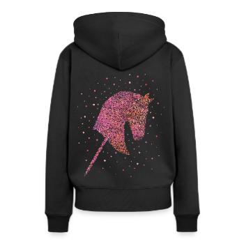 Hobbyhorsing Hobbyhorse Steckenpferd - Frauen Premium Bio Hoodie - Schwarz - Hinten - Julia (174cm)
