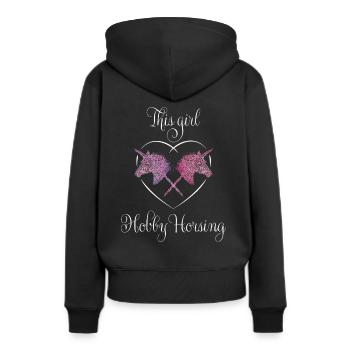 Hobby Horsing Steckenpferd Hobbyhorse - Frauen Premium Bio Hoodie - Schwarz - Hinten - Julia (174cm)