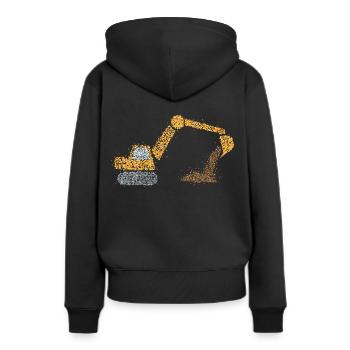 Excavatrice Chantier de construction Ouvrier de la construction Véhicule de construction - Sweat à capuche Premium bio Femme - noir - Dos - Julia (174cm)
