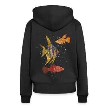 Aquarium Aquarium Aquarium Amateurs de poissons - Sweat à capuche Premium bio Femme - noir - Dos - Julia (174cm)
