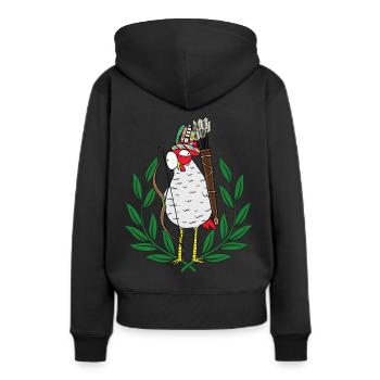Huhn Krieger Hippie Hühner Pfeil - Frauen Premium Bio Hoodie - Schwarz - Hinten - Julia (174cm)
