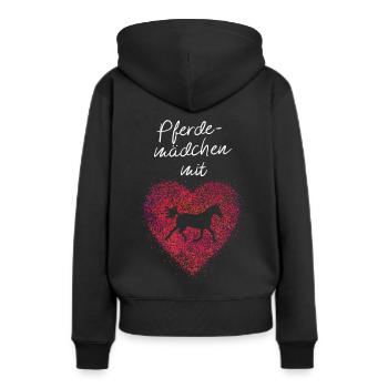 Pferde Pferdemädchen Pferdeliebhaber - Frauen Premium Bio Hoodie - Schwarz - Hinten - Julia (174cm)